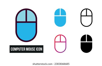 Computer Mouse Icon Set Vector Illustration