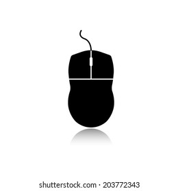 computer mouse icon with shadow