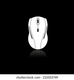 computer mouse icon  with shadow