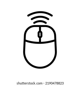 Computer mouse icon with signal. icon related to technology. smart device. line icon style. Simple design editable
