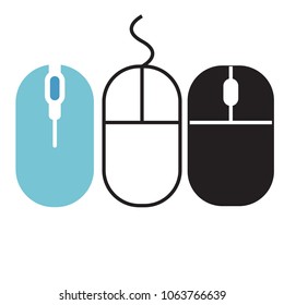Computer mouse icon, stock vector illustration flat design style