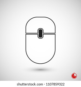  Computer mouse icon, stock vector illustration flat design style

