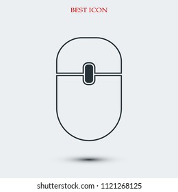  Computer mouse icon, stock vector illustration flat design style

