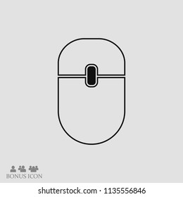  Computer mouse icon, stock vector illustration flat design style

