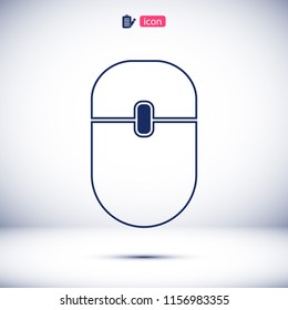  Computer mouse icon, stock vector illustration flat design style


