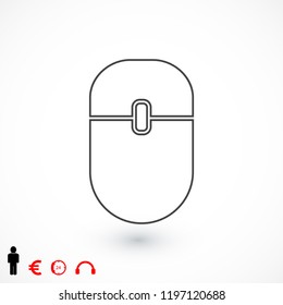  Computer mouse icon, stock vector illustration flat design style
