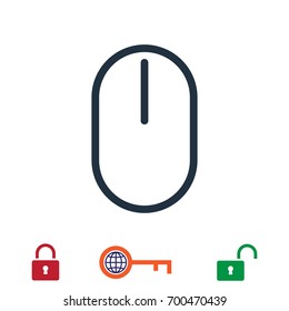 Computer mouse icon, stock vector illustration flat design style