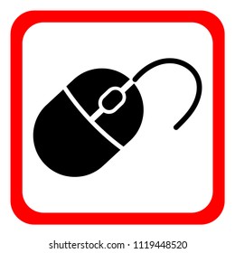 Computer mouse Icon in style fashionable flat style, isolated on white background, for your website design, application, logo, interface. Vector illustration,