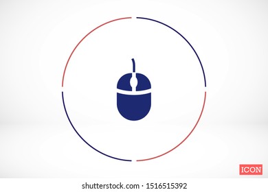Computer Mouse Icon Symbol. Computer Mouse hand arrow hourglass Icon. Computer Mouse Vector Illustration Click vector icon .Computer Mouse Modern simple flat