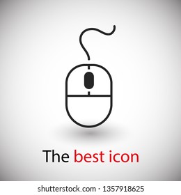 Computer Mouse Icon Symbol. PC Mouse icon vector isolated illustration. Icon computer mouse web. Modern computer mouse, flat icon design