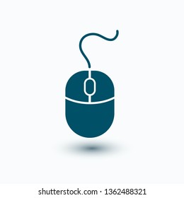 Computer Mouse Icon Symbol. PC Mouse icon vector isolated illustration. Icon computer mouse web. Modern computer mouse, flat icon design