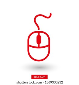 Computer Mouse Icon Symbol. PC Mouse icon vector isolated illustration. Icon computer mouse web. Modern computer mouse, flat icon design