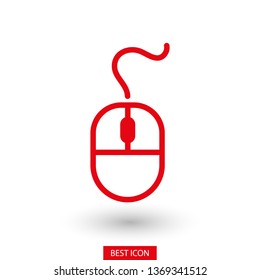 Computer Mouse Icon Symbol. PC Mouse icon vector isolated illustration. Icon computer mouse web. Modern computer mouse, flat icon design