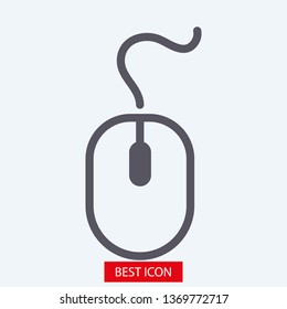 Computer Mouse Icon Symbol. PC Mouse icon vector isolated illustration. Icon computer mouse web. Modern computer mouse, flat icon design