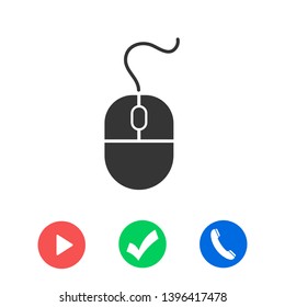 Computer Mouse Icon Symbol. PC Mouse icon vector isolated illustration. Icon computer mouse web. Modern computer mouse, flat icon design