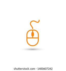 Computer Mouse Icon Symbol. PC Mouse icon vector isolated illustration. Icon computer mouse web. Modern computer mouse, flat icon design