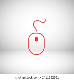 Computer Mouse Icon Symbol. PC Mouse icon vector isolated illustration. Icon computer mouse web. Modern computer mouse, flat icon design
