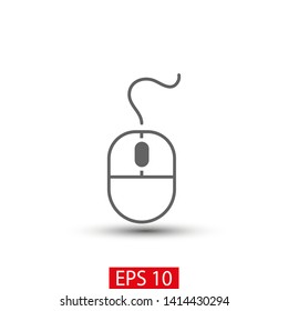 Computer Mouse Icon Symbol. PC Mouse icon vector isolated illustration. Icon computer mouse web. Modern computer mouse, flat icon design