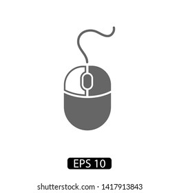 Computer Mouse Icon Symbol. PC Mouse icon vector isolated illustration. Icon computer mouse web. Modern computer mouse, flat icon design