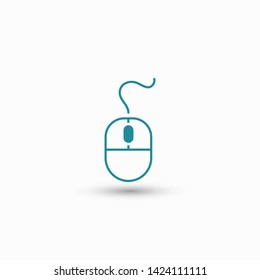 Computer Mouse Icon Symbol. PC Mouse icon vector isolated illustration. Icon computer mouse web. Modern computer mouse, flat icon design