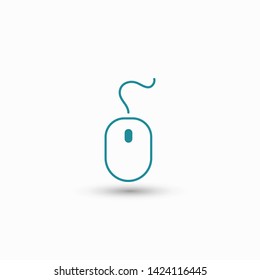 Computer Mouse Icon Symbol. PC Mouse icon vector isolated illustration. Icon computer mouse web. Modern computer mouse, flat icon design