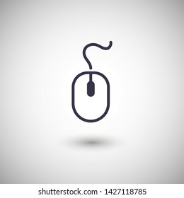 Computer Mouse Icon Symbol. PC Mouse icon vector isolated illustration. Icon computer mouse web. Modern computer mouse, flat icon design