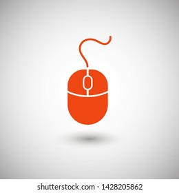 Computer Mouse Icon Symbol. PC Mouse icon vector isolated illustration. Icon computer mouse web. Modern computer mouse, flat icon design