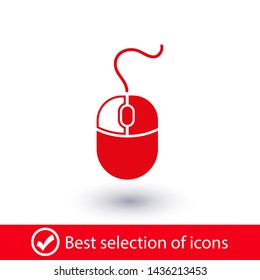 Computer Mouse Icon Symbol. PC Mouse icon vector isolated illustration. Icon computer mouse web. Modern computer mouse, flat icon design