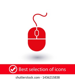 Computer Mouse Icon Symbol. PC Mouse icon vector isolated illustration. Icon computer mouse web. Modern computer mouse, flat icon design