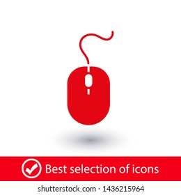Computer Mouse Icon Symbol. PC Mouse icon vector isolated illustration. Icon computer mouse web. Modern computer mouse, flat icon design
