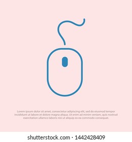Computer Mouse Icon Symbol. PC Mouse icon vector isolated illustration. Icon computer mouse web. Modern computer mouse, flat icon design