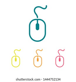 Computer Mouse Icon Symbol. PC Mouse icon vector isolated illustration. Icon computer mouse web. Modern computer mouse, flat icon design