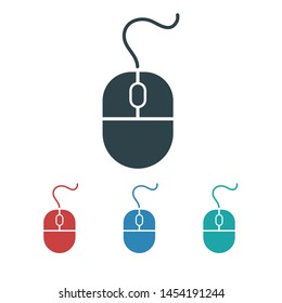 Computer Mouse Icon Symbol. PC Mouse icon vector isolated illustration. Icon computer mouse web. Modern computer mouse, flat icon design