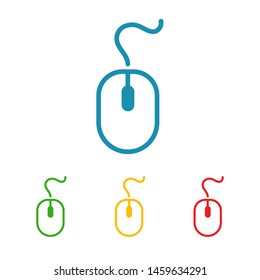 Computer Mouse Icon Symbol. PC Mouse icon vector isolated illustration. Icon computer mouse web. Modern computer mouse, flat icon design