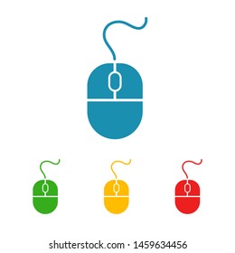 Computer Mouse Icon Symbol. PC Mouse icon vector isolated illustration. Icon computer mouse web. Modern computer mouse, flat icon design