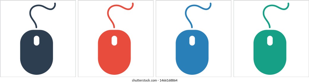 Computer Mouse Icon Symbol. PC Mouse icon vector isolated illustration. Icon computer mouse web. Modern computer mouse, flat icon design
