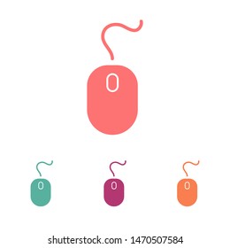 Computer Mouse Icon Symbol. PC Mouse icon vector isolated illustration. Icon computer mouse web. Modern computer mouse, flat icon design