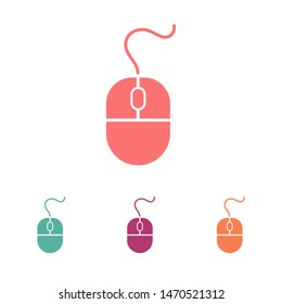 Computer Mouse Icon Symbol. PC Mouse icon vector isolated illustration. Icon computer mouse web. Modern computer mouse, flat icon design