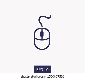 Computer Mouse Icon Symbol. PC Mouse icon vector isolated illustration. Icon computer mouse web. Modern computer mouse, flat icon design