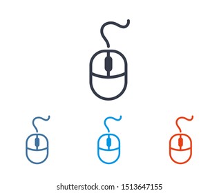 Computer Mouse Icon Symbol. PC Mouse icon vector isolated illustration. Icon computer mouse web. Modern computer mouse, flat icon design