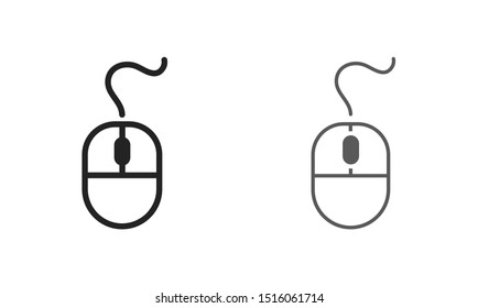 Computer Mouse Icon Symbol. PC Mouse icon vector isolated illustration. Icon computer mouse web. Modern computer mouse, flat icon design