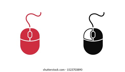 Computer Mouse Icon Symbol. PC Mouse icon vector isolated illustration. Icon computer mouse web. Modern computer mouse, flat icon design