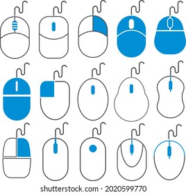 Computer Mouse Icon Symbol Set, Mouse icon vector illustration template