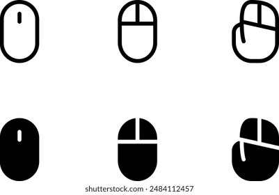 Computer Mouse Icon Symbol Set. Pointer shape icons
