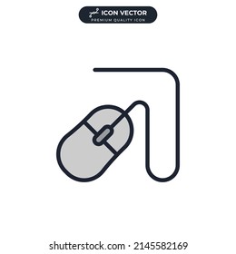 Plantilla de símbolo del icono del ratón del ordenador para el logotipo de colección de diseño gráfico y web ilustración vectorial