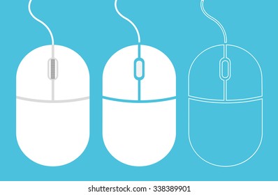 Computer mouse icon in three different styles