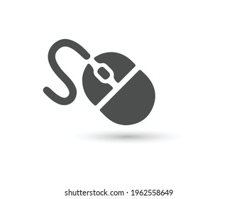 Computer mouse Icon in trendy flat style isolated on grey background, for your web site design, app, logo, UI. Vector illustration, EPS10.