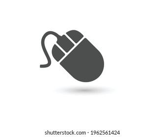 Computer mouse Icon in trendy flat style isolated on grey background, for your web site design, app, logo, UI. Vector illustration, EPS 10.