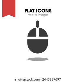 Computer mouse Icon in trendy flat style isolated on grey background, for your web site design, app, logo, UI. Vector illustration, EPS10.
