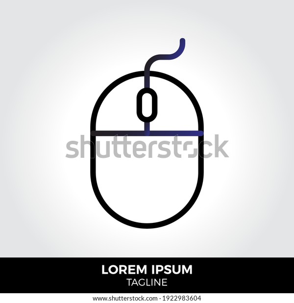Computer Mouse icon in trendy style\
isolated on grey background. Technical symbol for your web site\
design, logo, app, UI. Eps10 vector\
illustration.